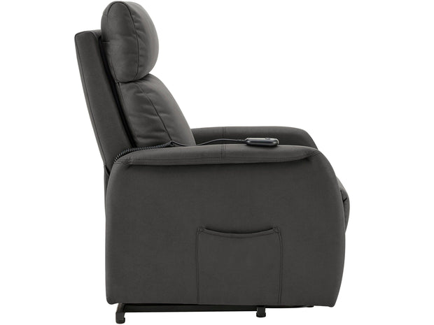 Dorel Home Fotoliu Recliner cu mecanism electric, tapitat cu stofa, Herman Gri, l66xA89xH156 cm