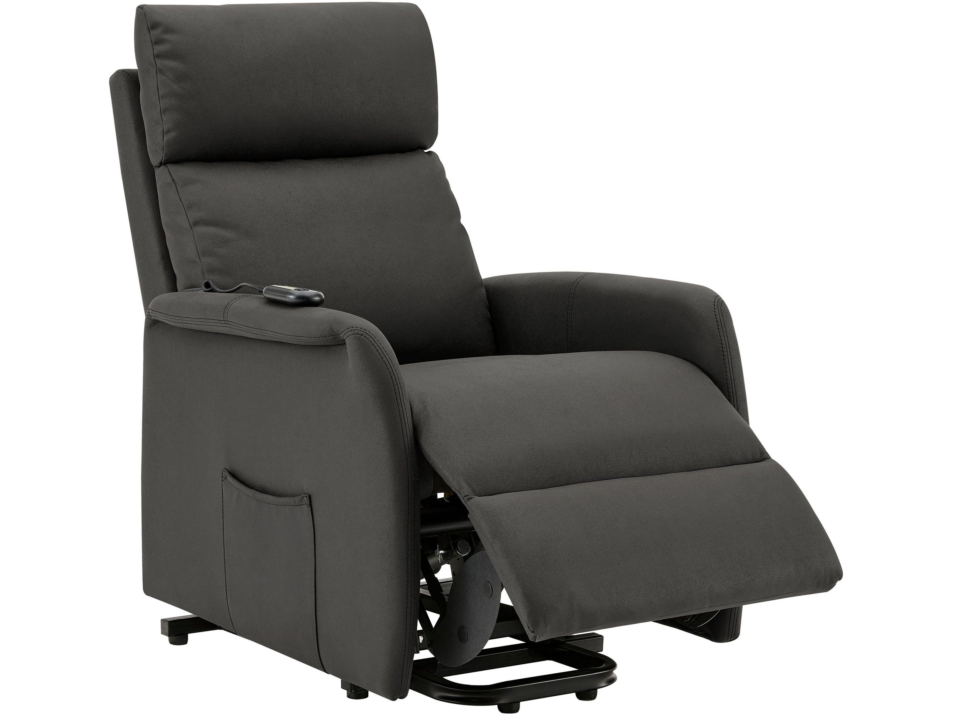 Dorel Home Fotoliu Recliner cu mecanism electric, tapitat cu stofa, Herman Gri, l66xA89xH156 cm