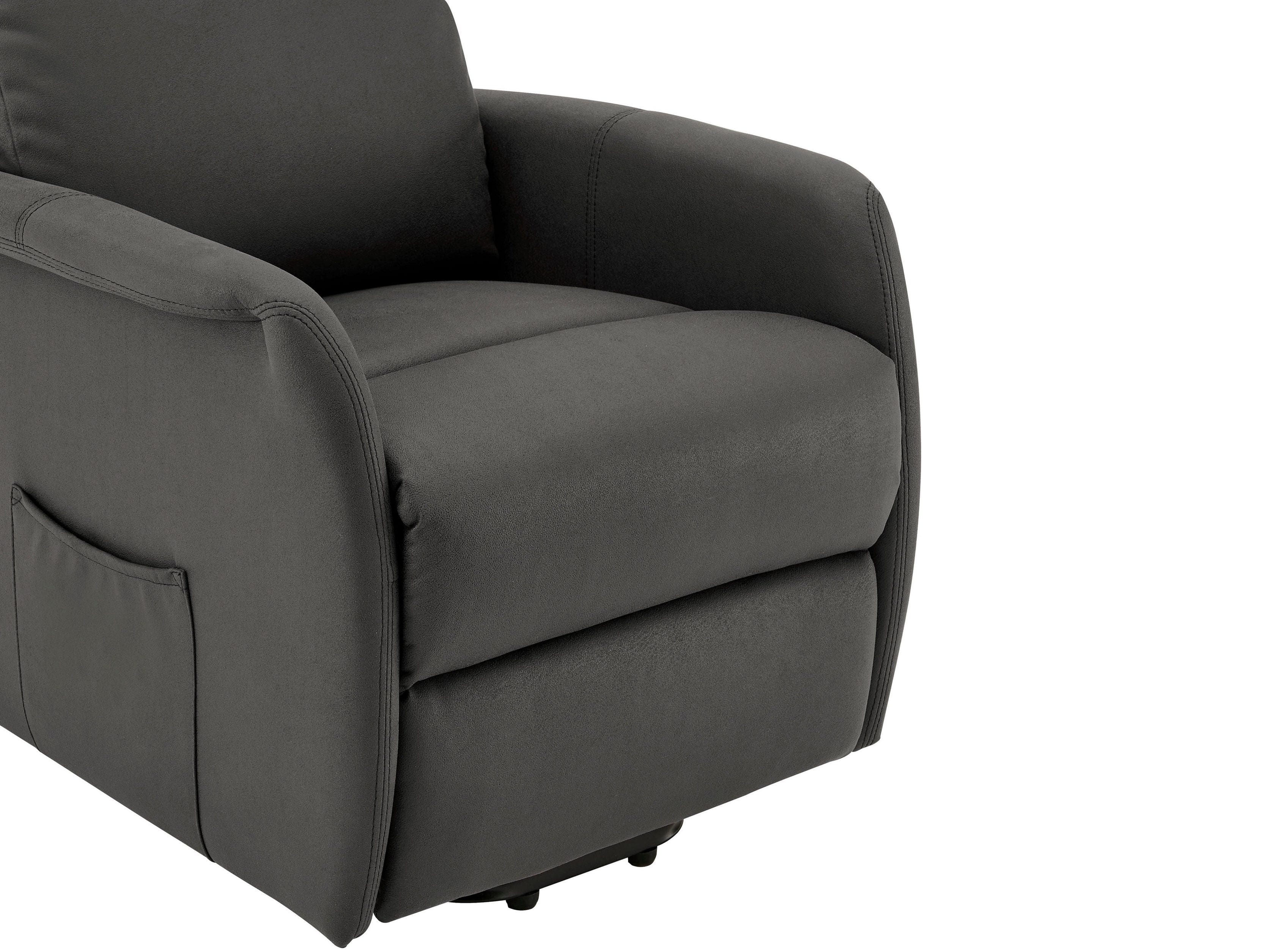 Dorel Home Fotoliu Recliner cu mecanism electric, tapitat cu stofa, Herman Gri, l66xA89xH156 cm