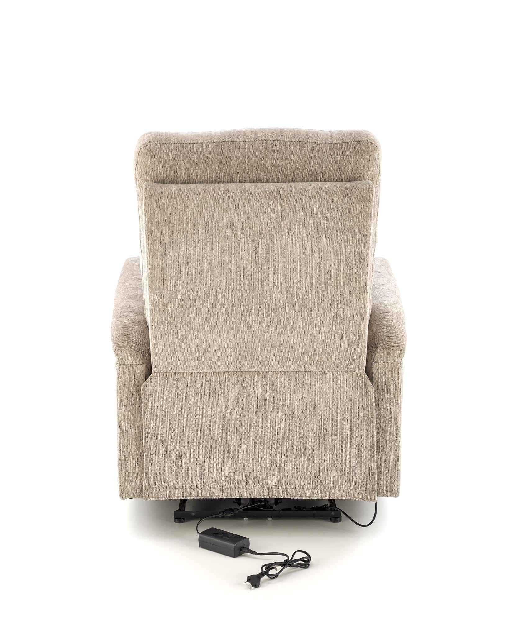 Fotoliu Recliner cu mecanism electric, tapitat cu stofa, Jamal Bej, l80xA90xH105 cm (2)