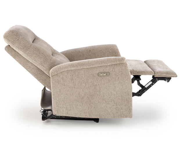 Fotoliu Recliner cu mecanism electric, tapitat cu stofa, Jamal Bej, l80xA90xH105 cm (5)