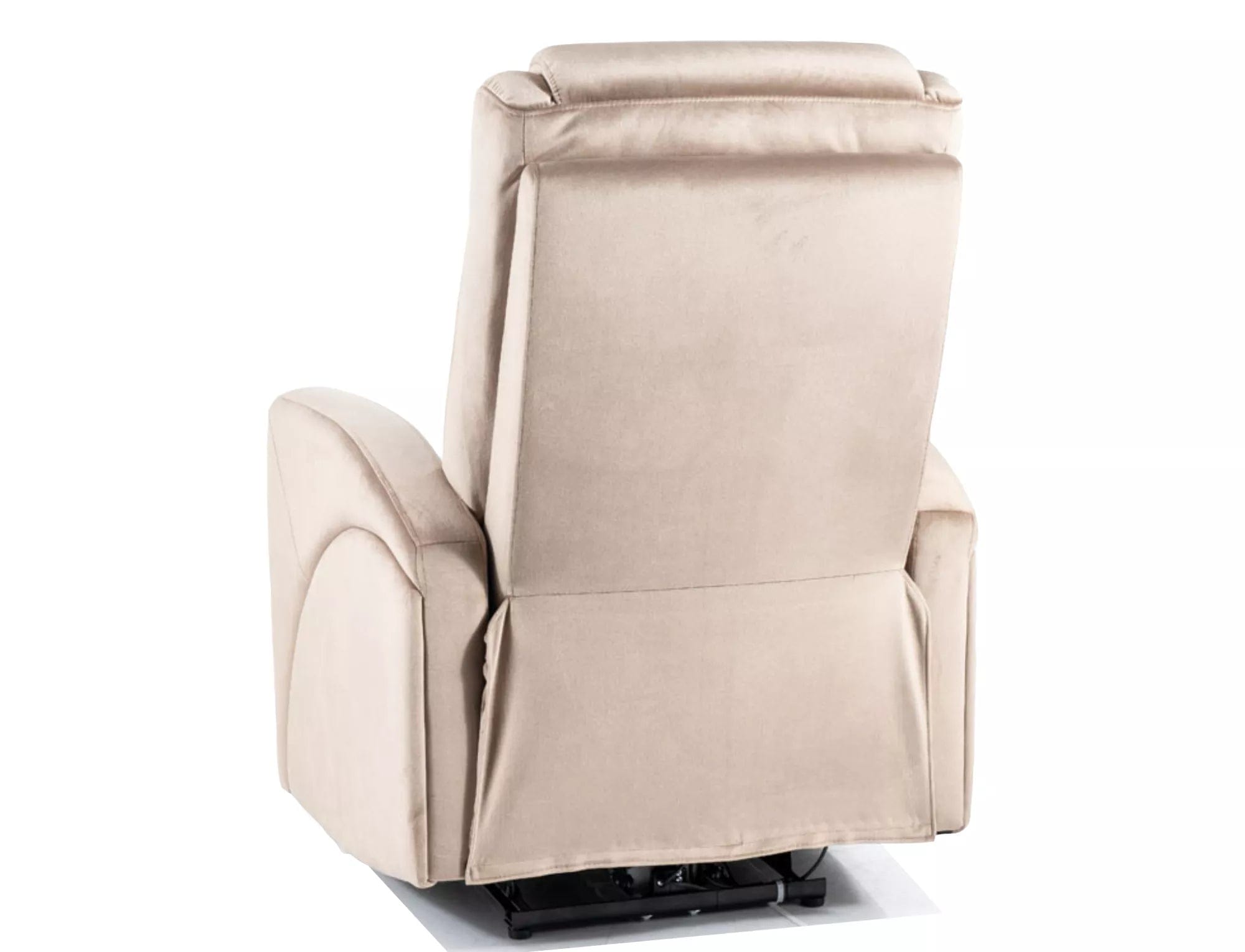 Fotoliu Recliner cu mecanism electric, tapitat cu stofa, Kronos Velvet Bej Inchis / Negru, l79xA94xH107 cm (1)