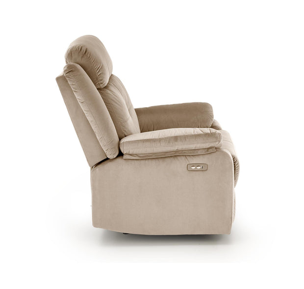 Fotoliu Recliner cu mecanism electric, tapitat cu stofa, Loris Bej, l85xA95xH105 cm (4)