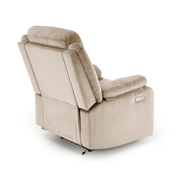 Fotoliu Recliner cu mecanism electric, tapitat cu stofa, Loris Bej, l85xA95xH105 cm (7)