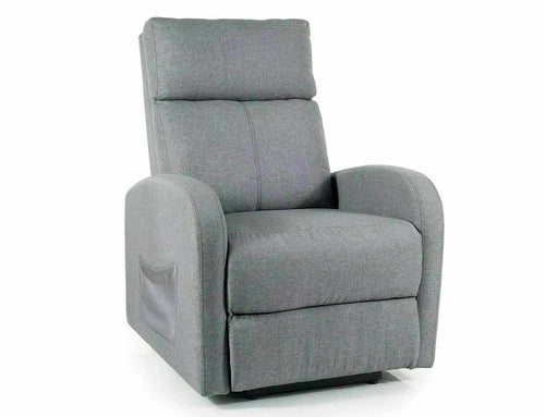 Fotoliu Recliner cu mecanism electric, tapitat cu stofa, Odys Gri / Negru, l76xA93xH103 cm