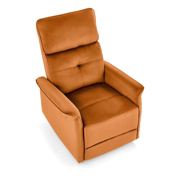 Fotoliu Recliner cu mecanism electric, tapitat cu stofa, Semir Velvet Ruginiu, l80xA90xH92 cm (1)