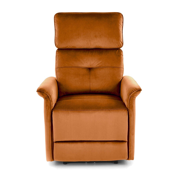 Fotoliu Recliner cu mecanism electric, tapitat cu stofa, Semir Velvet Ruginiu, l80xA90xH92 cm (4)