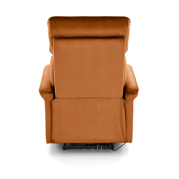 Fotoliu Recliner cu mecanism electric, tapitat cu stofa, Semir Velvet Ruginiu, l80xA90xH92 cm (6)