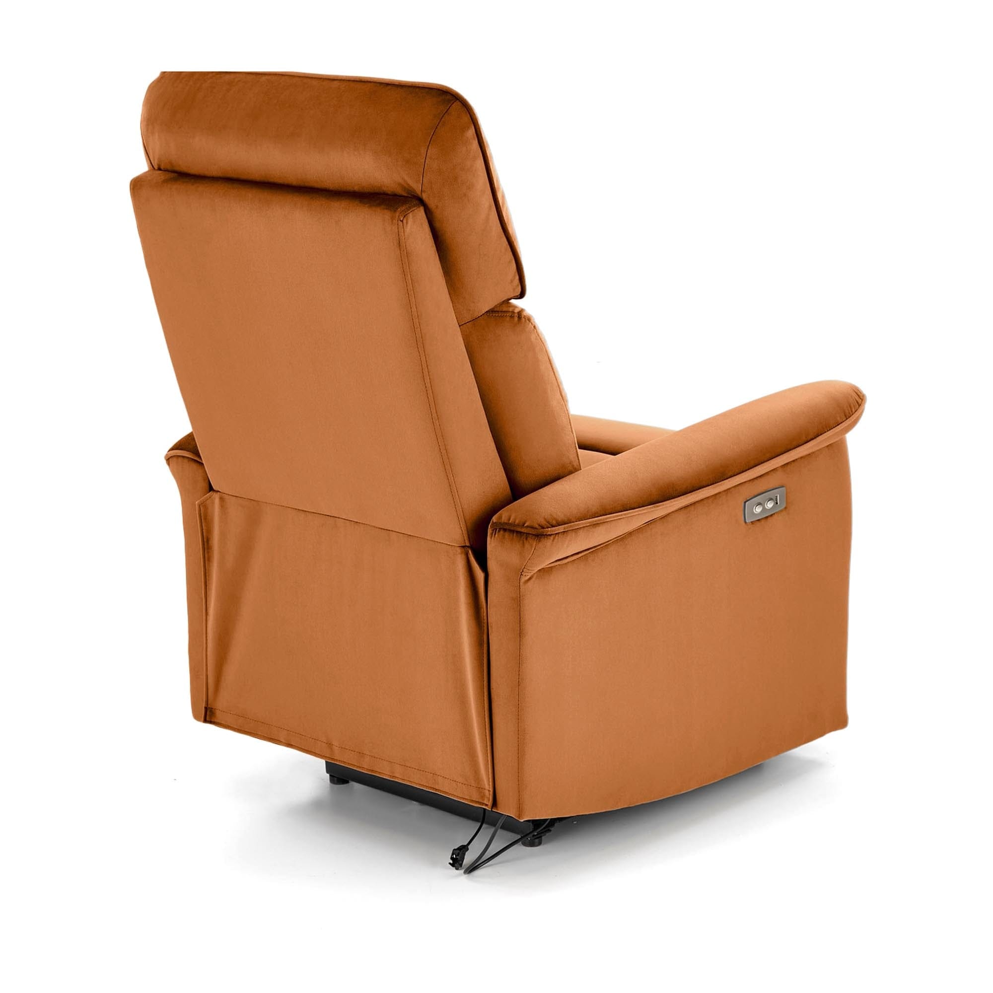 Fotoliu Recliner cu mecanism electric, tapitat cu stofa, Semir Velvet Ruginiu, l80xA90xH92 cm (7)