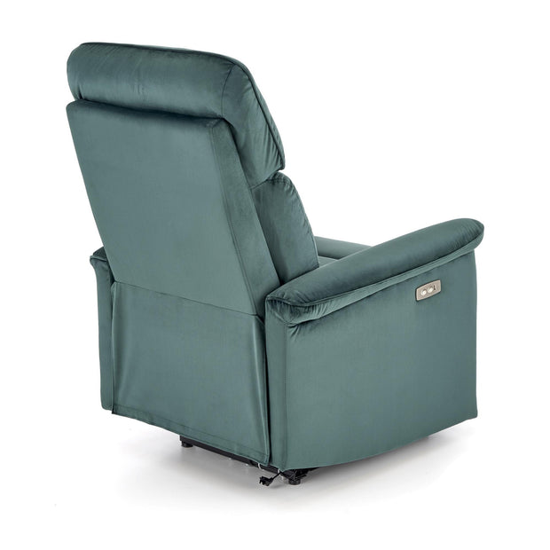 Fotoliu Recliner cu mecanism electric, tapitat cu stofa, Semir Velvet Verde, l80xA90xH92 cm (7)