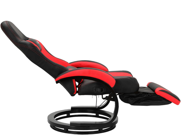 Dorel Home Fotoliu Recliner gaming tapitat cu piele ecologica, Jerome Negru / Rosu, l68xA82xH113 cm