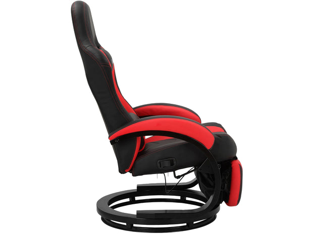 Dorel Home Fotoliu Recliner gaming tapitat cu piele ecologica, Jerome Negru / Rosu, l68xA82xH113 cm