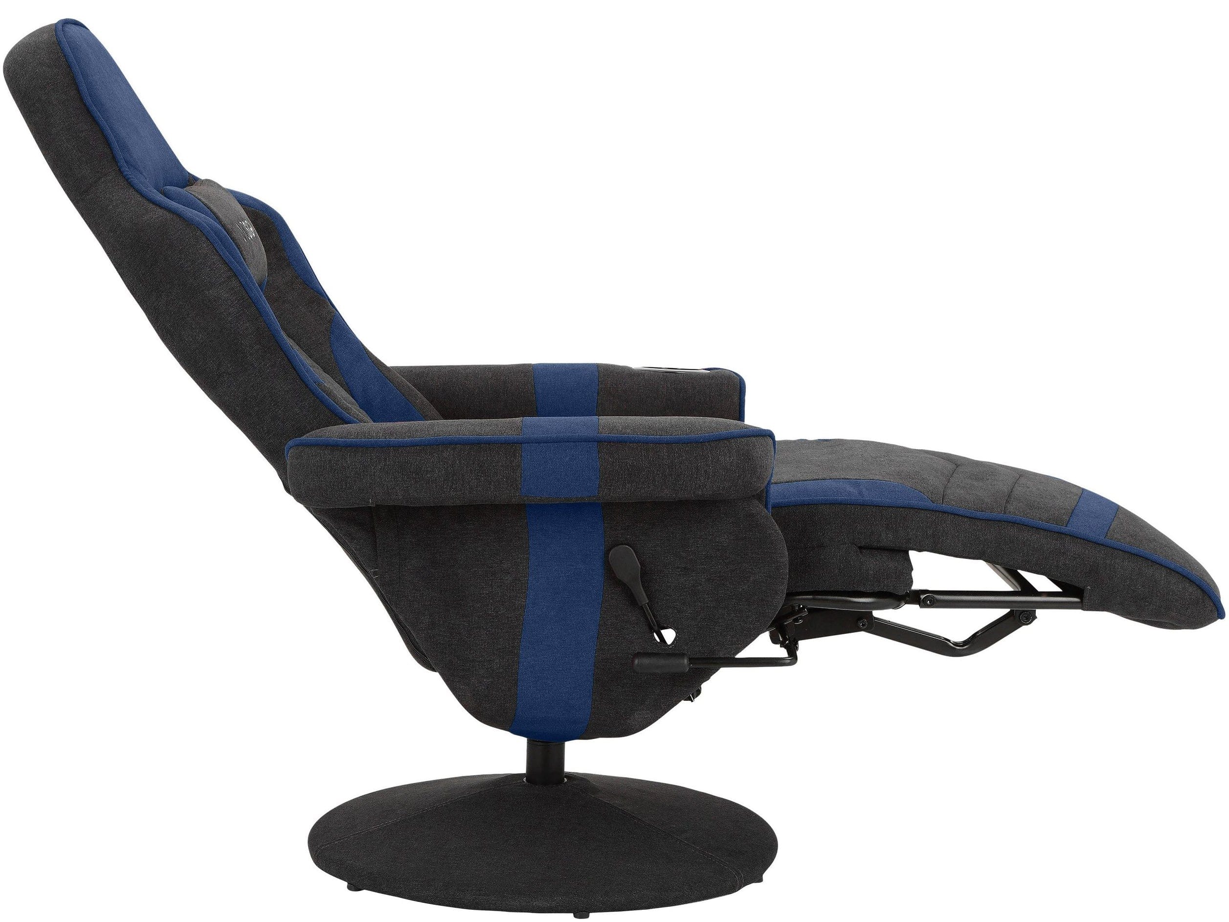 Dorel Home Fotoliu Recliner gaming tapitat cu stofa, Junker Albastru / Negru, l81xA88xH112 cm