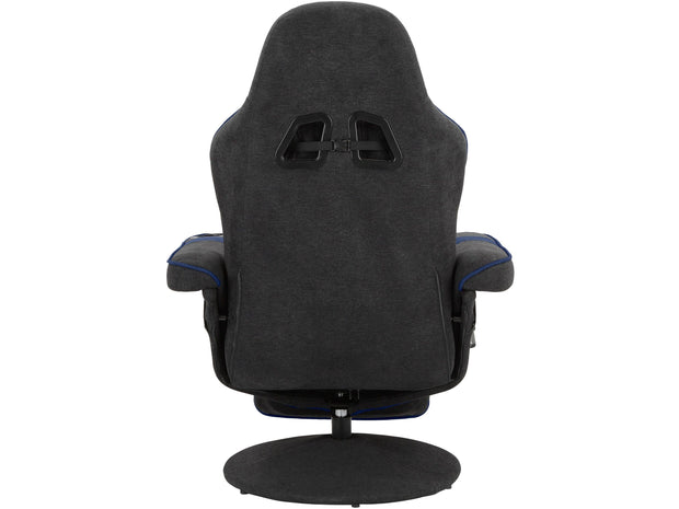 Dorel Home Fotoliu Recliner gaming tapitat cu stofa, Junker Albastru / Negru, l81xA88xH112 cm