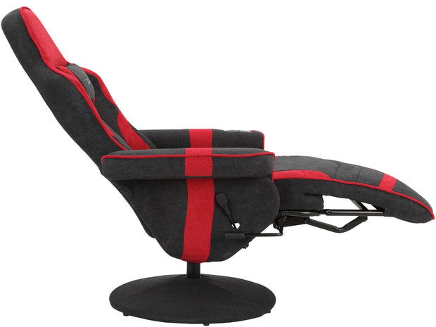 Dorel Home Fotoliu Recliner gaming tapitat cu stofa, Junker Negru / Rosu, l81xA88xH112 cm