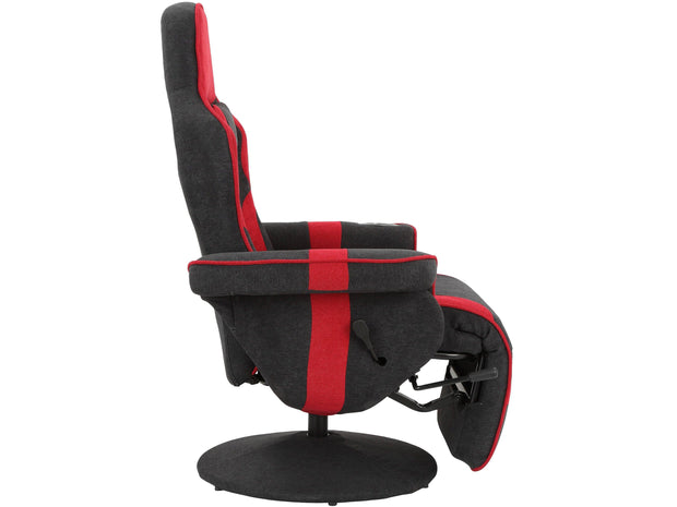 Dorel Home Fotoliu Recliner gaming tapitat cu stofa, Junker Negru / Rosu, l81xA88xH112 cm