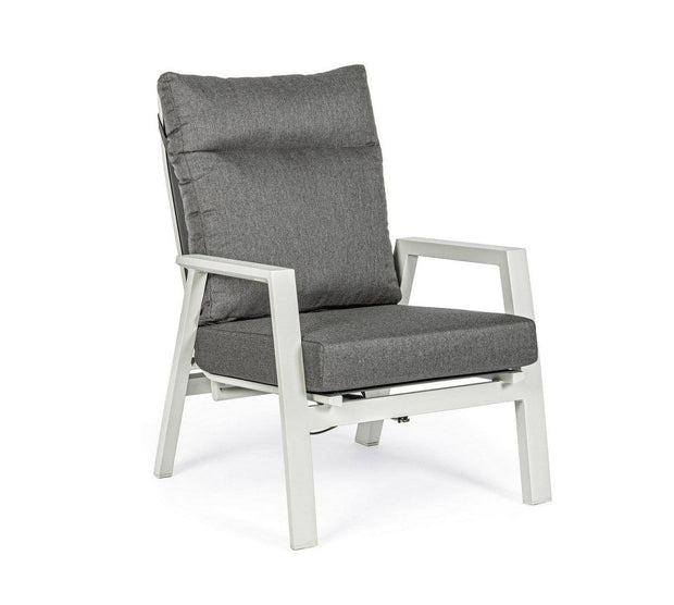 Fotoliu Recliner pentru gradina / terasa, din aluminiu, cu perne detasabile, Kledi Lunar Antracit / Gri, l72xA81xH98 cm