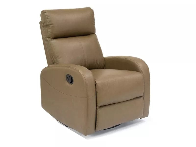 Fotoliu Recliner tapitat cu piele ecologica, Olimp Buffalo Verde Olive / Negru, l72xA80xH101 cm