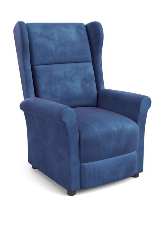 Fotoliu Recliner tapitat cu stofa, Agatha II Velvet Albastru Inchis, l75xA92xH107 cm