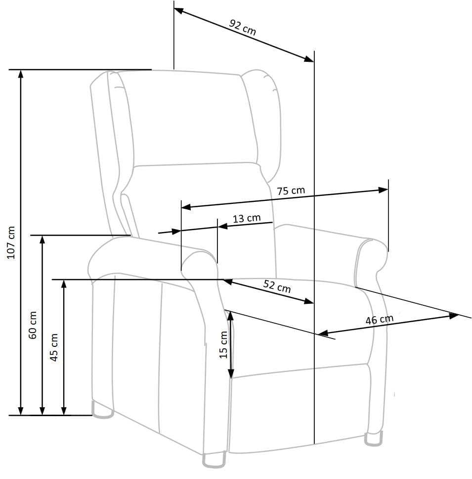 Fotoliu Recliner tapitat cu stofa, Agatha II Velvet Albastru Inchis, l75xA92xH107 cm (1)