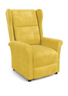 Fotoliu Recliner tapitat cu stofa, Agatha II Velvet Mustariu, l75xA92xH107 cm