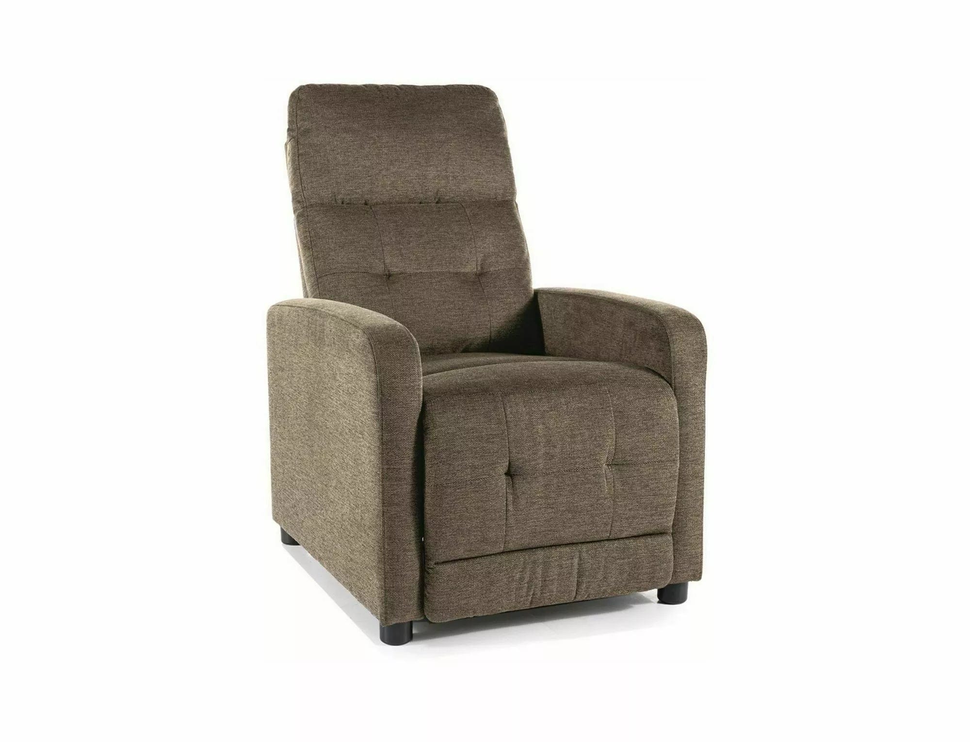 Fotoliu Recliner tapitat cu stofa, Otus Brego Verde Olive / Negru, l66xA92xH100 cm