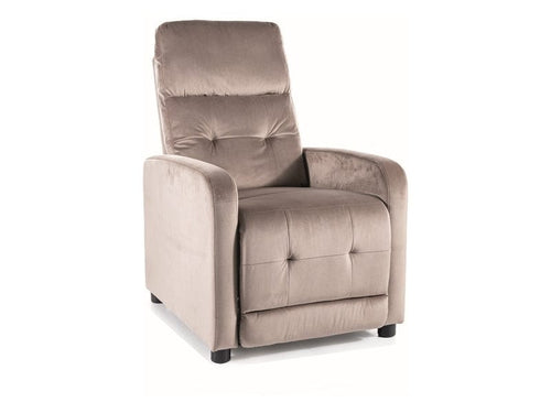 Fotoliu Recliner tapitat cu stofa, Otus Velvet Bej / Negru, l66xA92xH100 cm