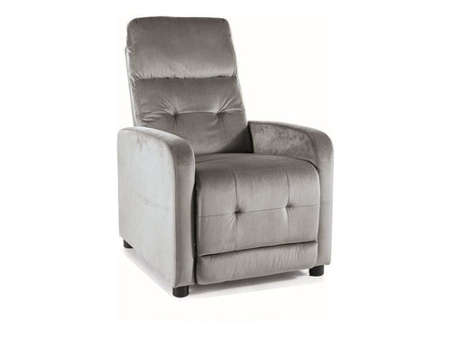 Fotoliu Recliner tapitat cu stofa, Otus Velvet Gri / Negru, l66xA92xH100 cm