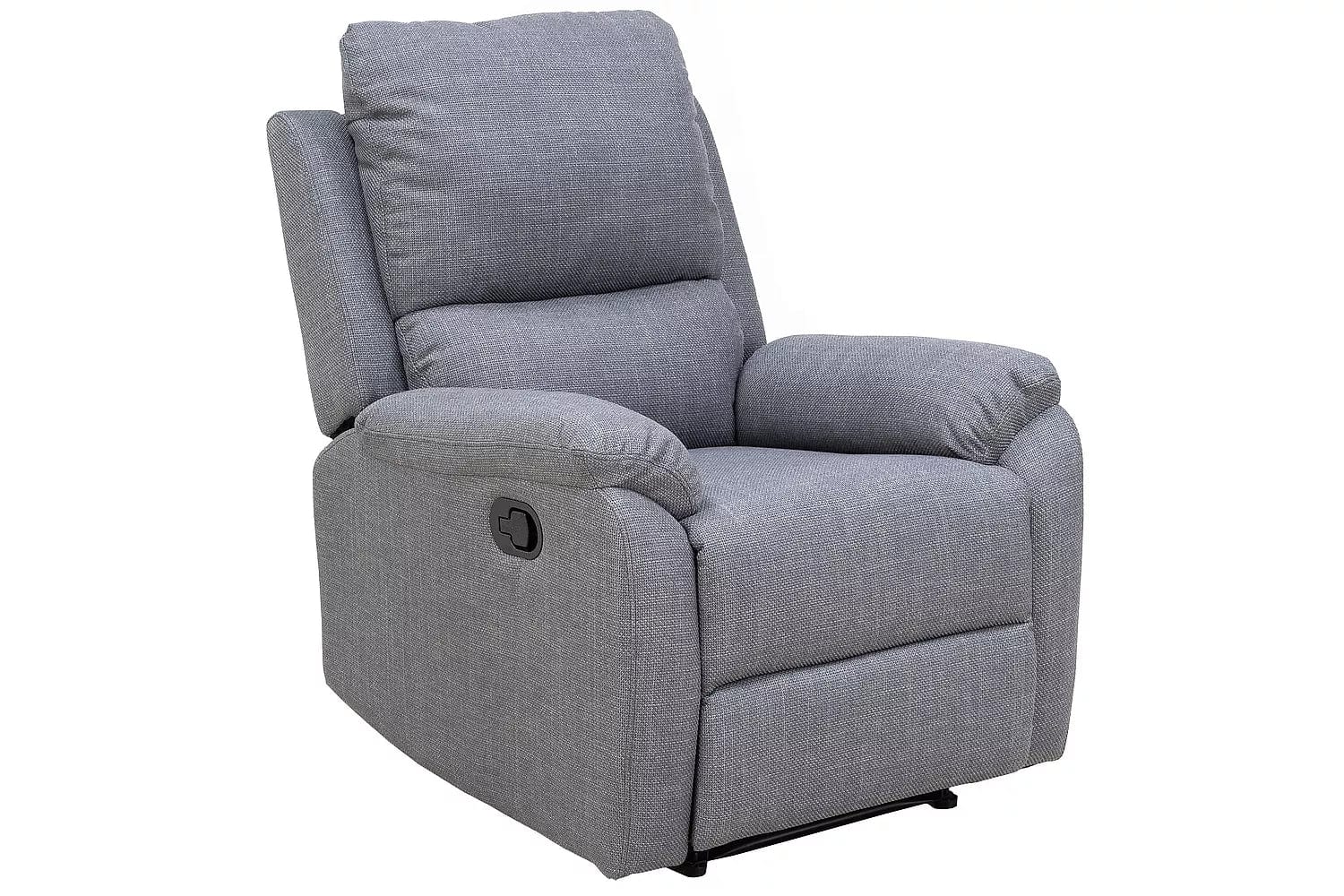 Fotoliu Recliner tapitat cu stofa, Spencer 1 Bjorn Gri / Negru, l80xA94xH101 cm