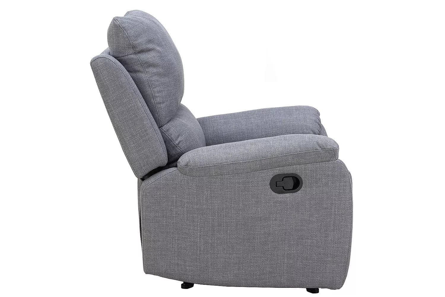 Fotoliu Recliner tapitat cu stofa, Spencer 1 Bjorn Gri / Negru, l80xA94xH101 cm (2)