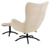 Actona Fotoliu Recliner tapitat cu stofa + Taburet, Talgarth Crem / Negru, l76xA86xH105 cm