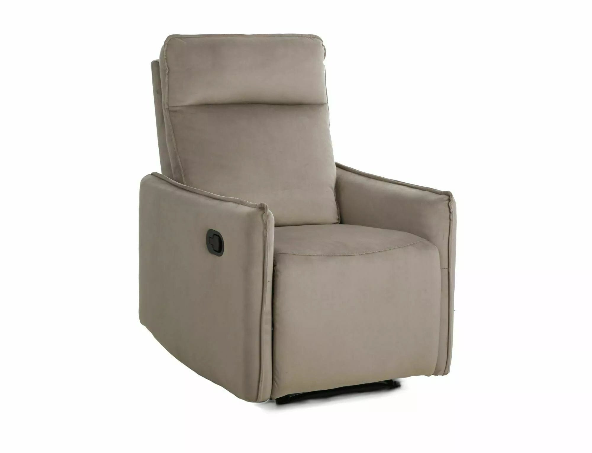 Fotoliu Recliner tapitat cu stofa, Travis 1 Velvet Bej / Negru, l72xA86xH102 cm