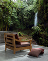 Bizzotto Fotoliu fix pentru gradina / terasa, din lemn de tec, cu perne detasabile, Bali Burgundy / Natural, l90xA90xH81 cm