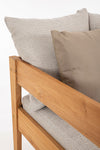 Bizzotto Fotoliu fix pentru gradina / terasa, din lemn de tec, cu perne detasabile, Kobo Gri / Natural, l90xA90xH79 cm