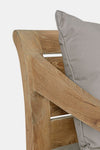 Bizzotto Fotoliu fix pentru terasa, din lemn de tec, cu perne detasabile, Karuba Grej / Natural, l80xA80xH75 cm