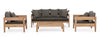 Bizzotto Fotoliu fix pentru gradina / terasa, din lemn de tec, cu perne detasabile, Kobo Antracit / Natural, l90xA90xH79 cm