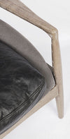 Bizzotto Fotoliu fix tapitat cu stofa si picioare din lemn, Marittas Grej / Negru, l68,5xA72xH82 cm
