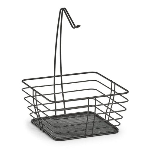 Zeller Fructiera cu suport pentru banane, din metal, Basket Square Negru, l26xA26xH36 cm