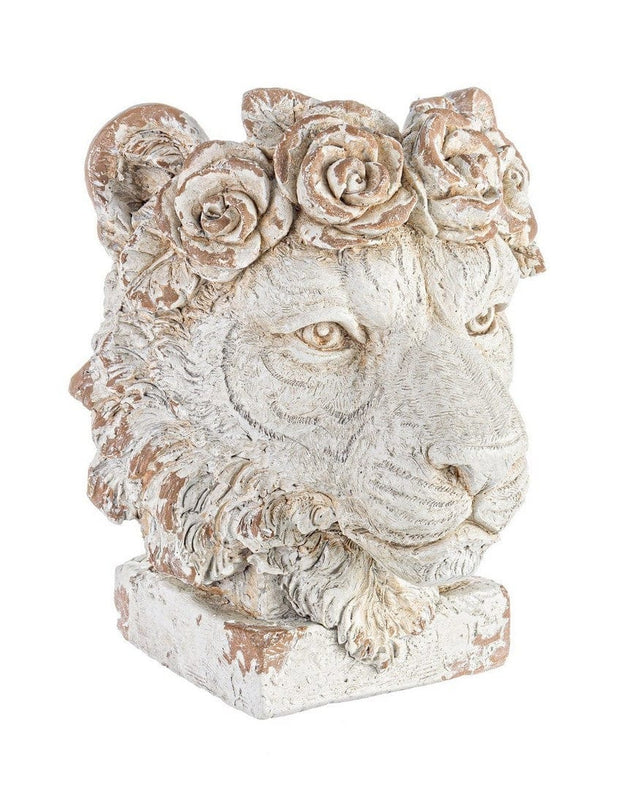 Ghiveci din magnesia, Lion Head Ivoir, Ø37xH44 cm