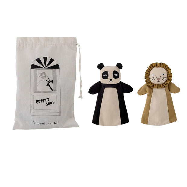 Bloomingville Hand Puppet din Textil, pentru copii, Flynn Maro, L17xl5xH24 cm, 2 piese