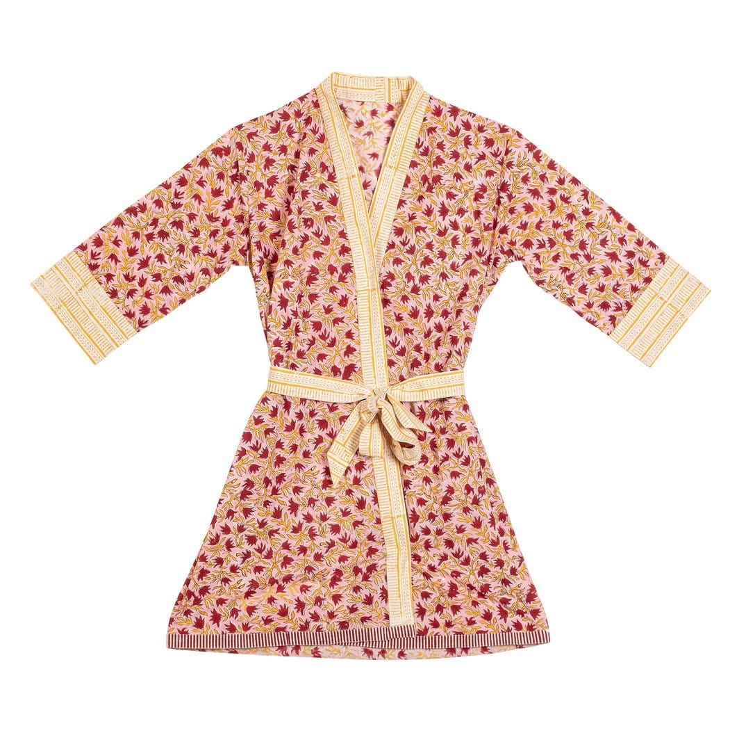 Kimono din bumbac Clothilde Roz, Marime Universala