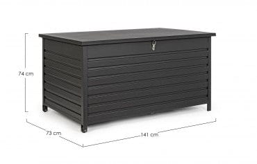 Lada de depozitare pentru gradina / terasa, din aluminiu, Atlantic Antracit, l141xA73xH74 cm (8)