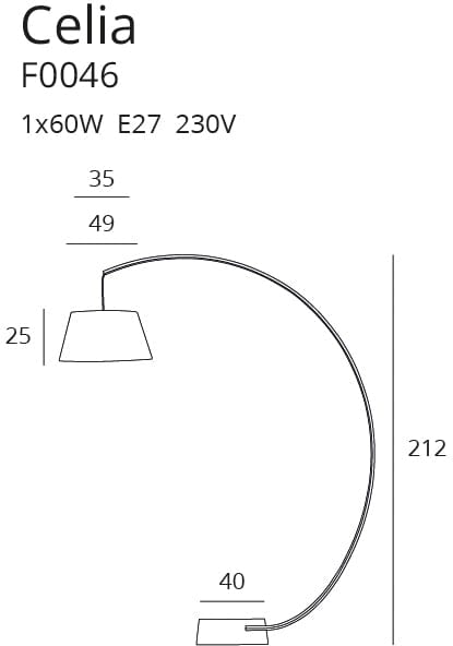 Lampadar Celia F0046 Negru (2)