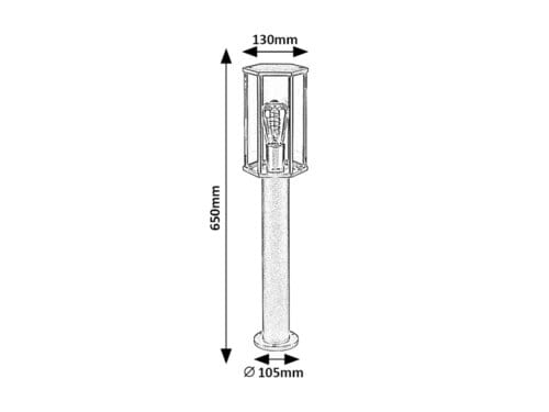 Lampadar exterior Dubrovnik 7240 Negru Mat / Transparent (4)