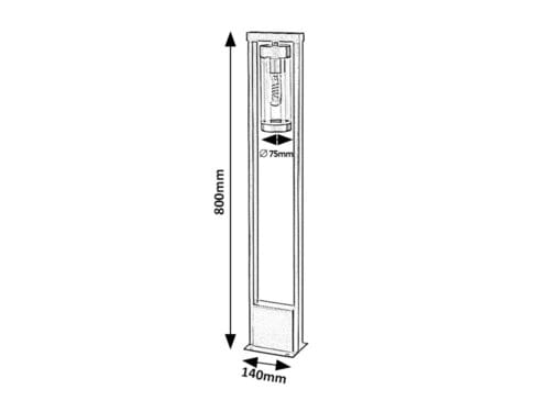 Lampadar exterior Kolta 7387 Negru Mat / Transparent (4)