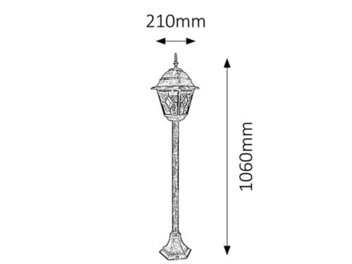 RabaLux Lampadar exterior Monaco 8185 Auriu Antichizat / Multicolor