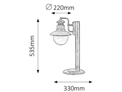 RabaLux Lampadar exterior Odessa 8165 Maro Antichizat / Transparent