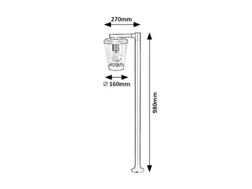 RabaLux Lampadar exterior Savano 7269 Antracit / Transparent