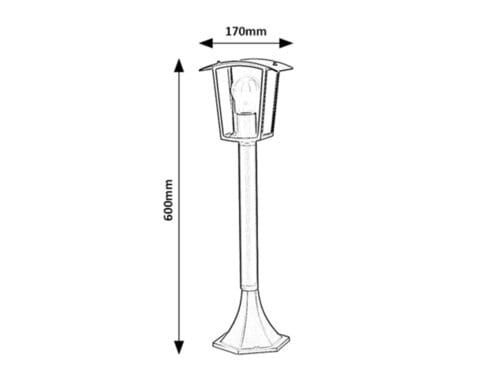 RabaLux Lampadar exterior Taverna 7128 Negru / Transparent