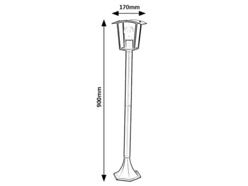 Lampadar exterior Taverna 7129 Negru / Transparent (2)